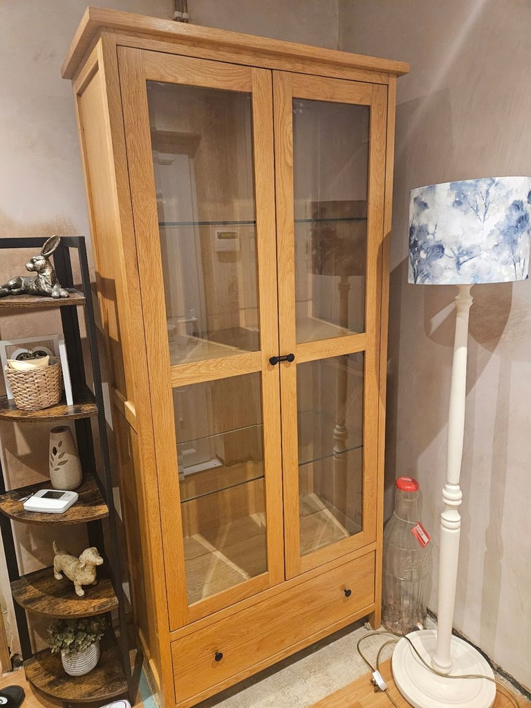 Oak display cabinet 