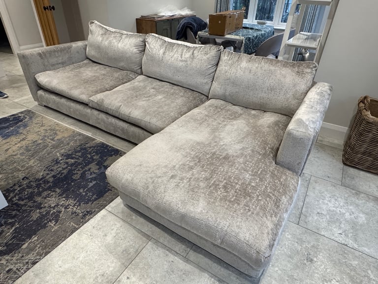 image for Large Chenille Corner Sofa with Chaise