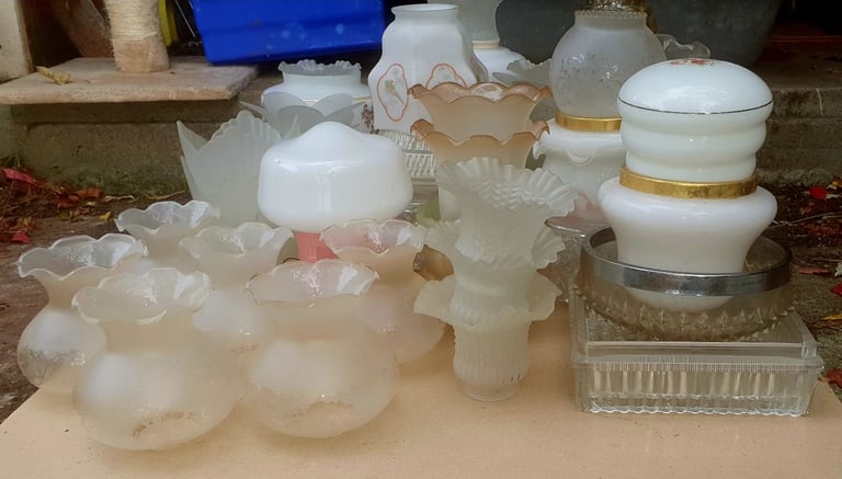 55 x Vintage Glass Lamp Shades