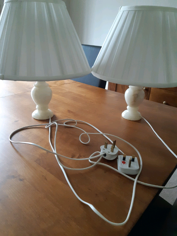 Pair matching bedside lamps