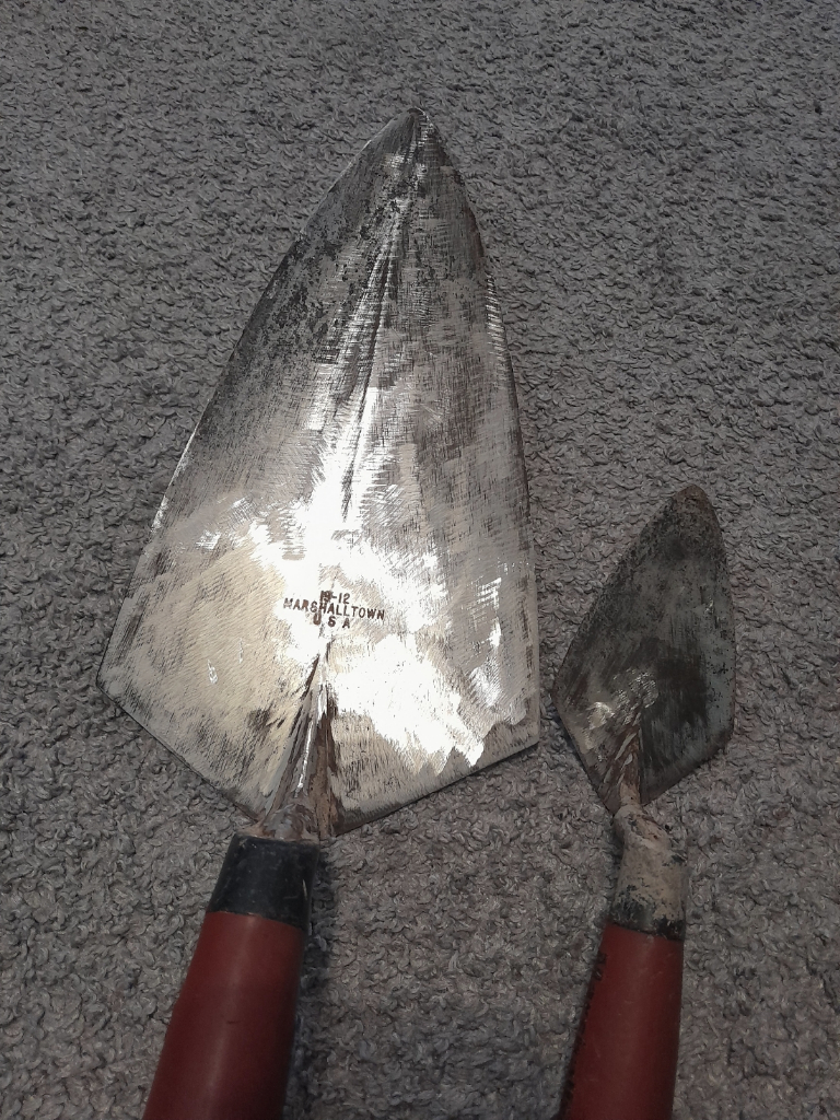 Marshalltown brick trowel and pointing trowel