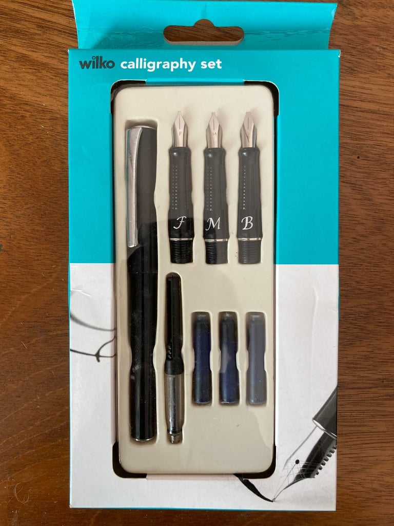 image for Wilko Calligraphy Pen set with inks – New 