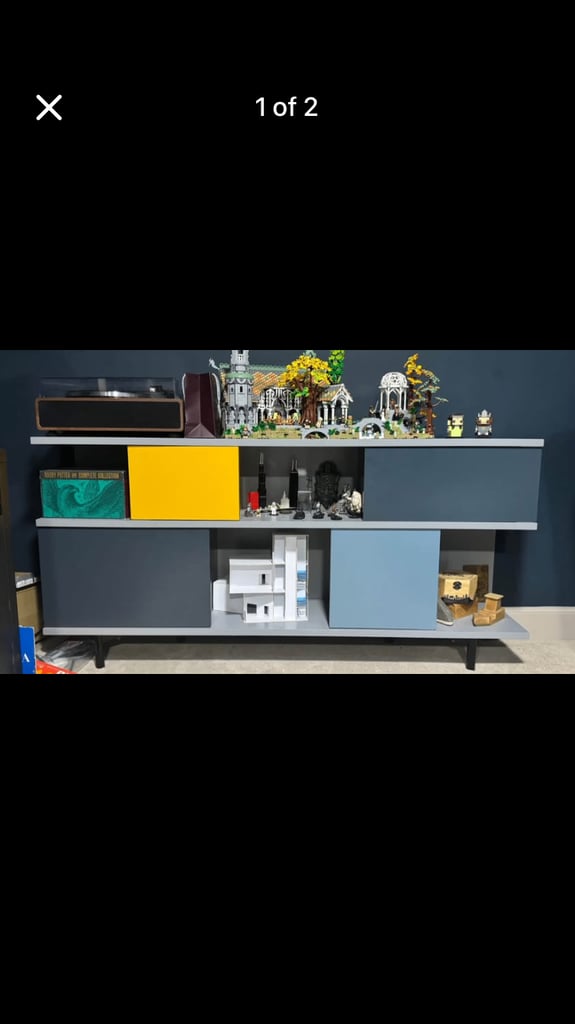 image for MADE Fowler blue and yellow sideboard shelving unit