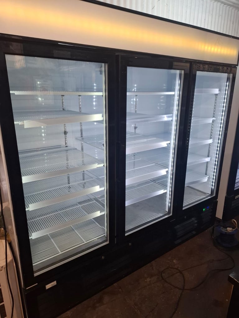 Commercial upright display glass fridge or freezer cafe shop restaurant supermarket 