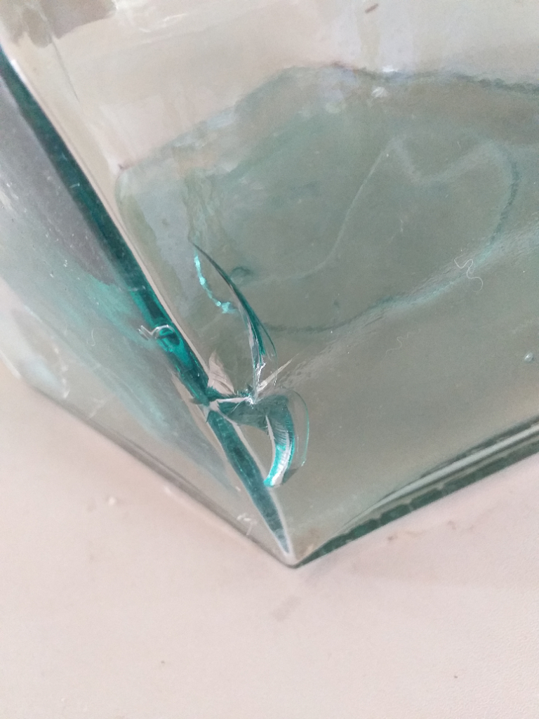 Hexagonal glass jar