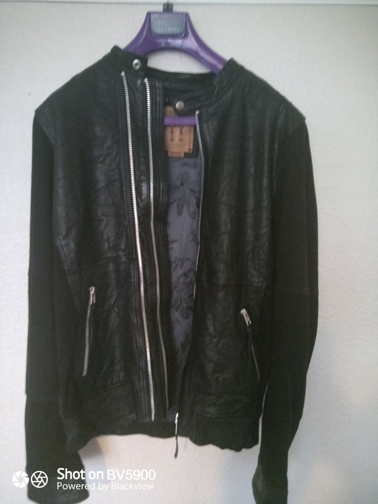image for Men's Real Leather Jacket £190 new - Pearly King (M) Heavy Tailoring with a Stylish interior 