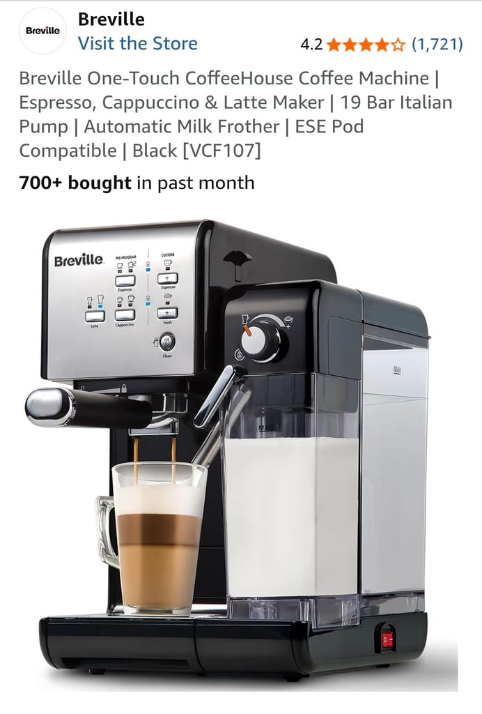 Breville One-Touch Coffee House Coffee Machine with Milk Frother
