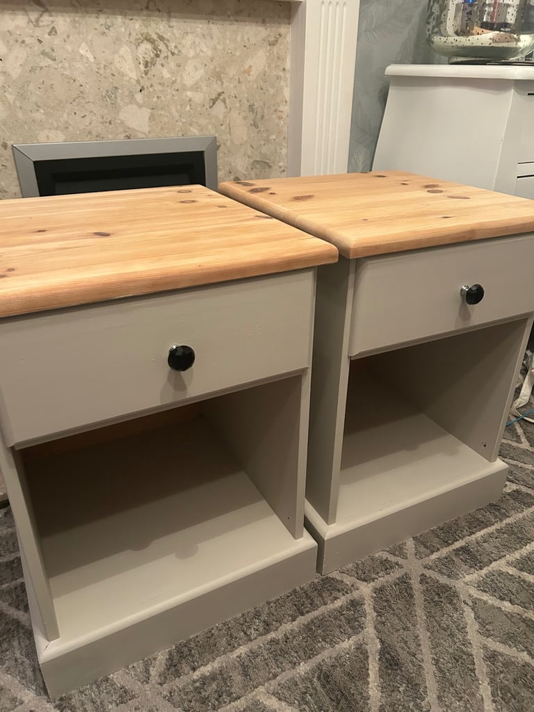 Pine bedside drawers x w 