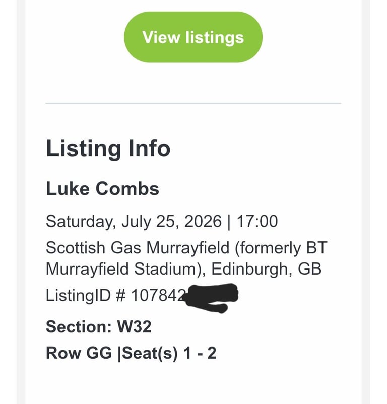 Luke Combs Tickets Sat 25th July 2026
