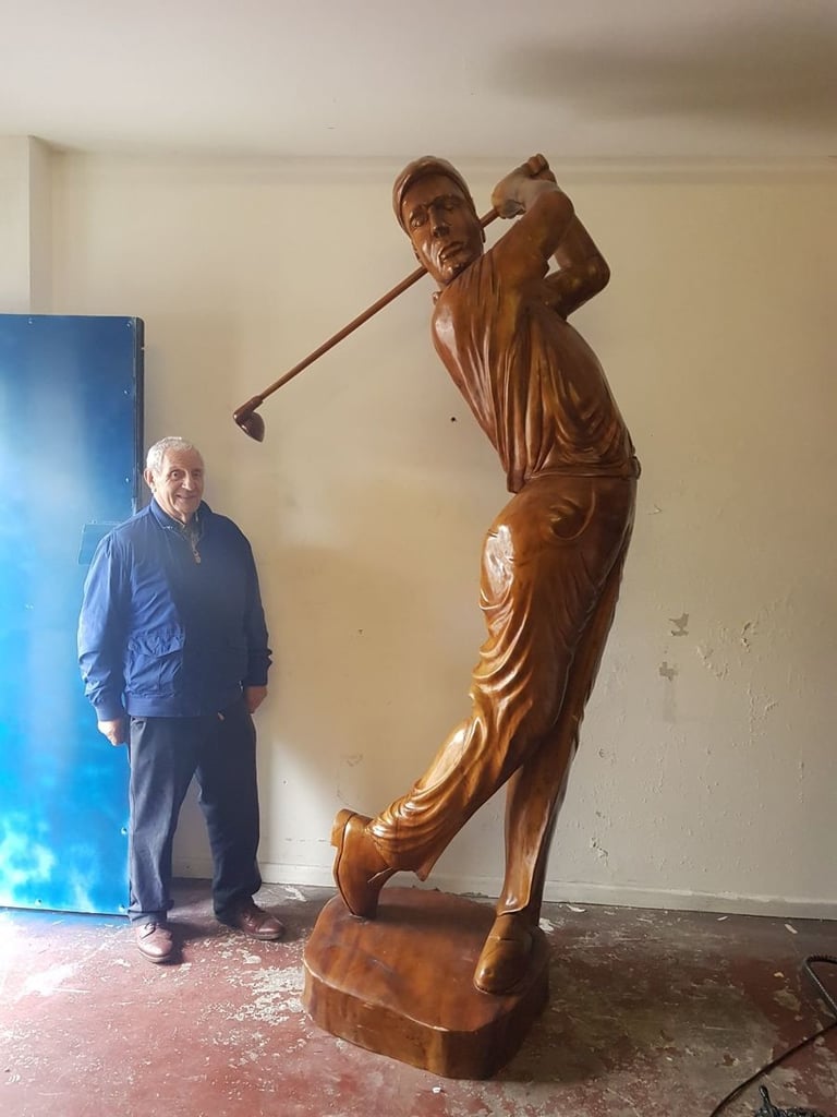 Larger Than Life Teak Golfer  (8'3")