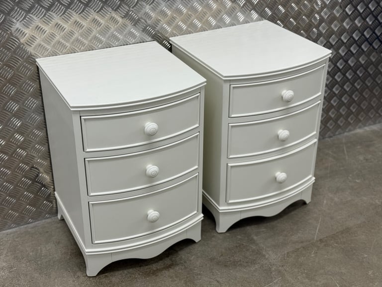 Laura Ashley Broughton pair of bedside tables white 