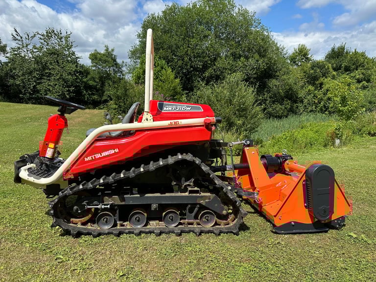 MITSUBISHI MRT-21DW Track Compact Tractor & New 5ft Flail Mower * WATCH VIDEO * 596 Hours * 21 HP