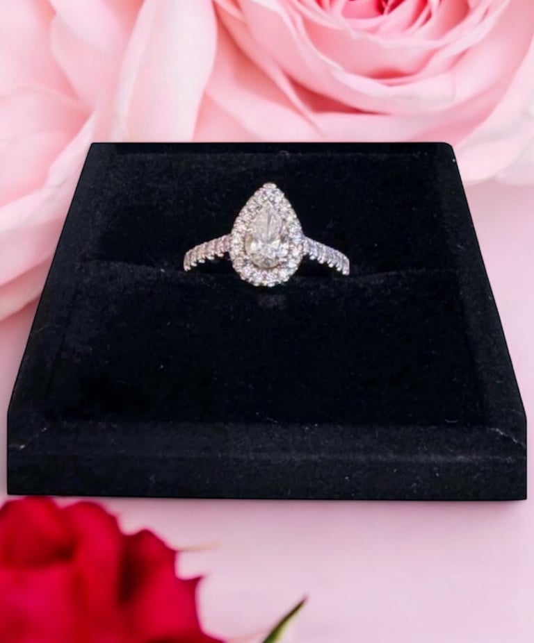 Gardiner Bros Ltd Platinum Pear-Shaped GIA Certified Diamond Engagement Ring