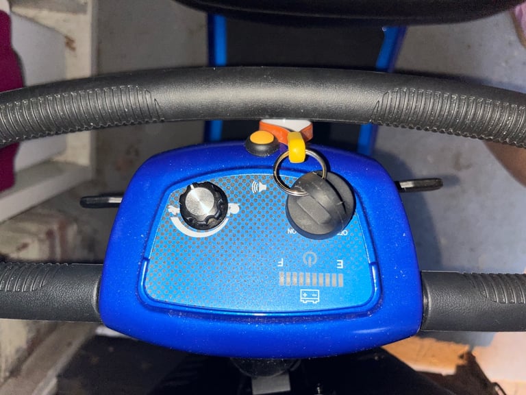 Blue mobility scooter