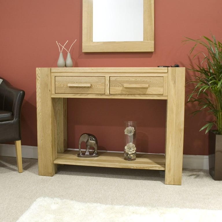 image for Trend Solid Oak Hall / Console Table - BRAND NEW EX-DISPLAY - CLOSING DOWN SALE 