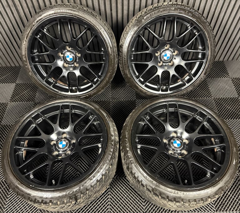 19'' BMW STYLE MATT BLACK CSL STAGGERED ALLOY WHEELS TYRES E90 F92 F30 F31 F32