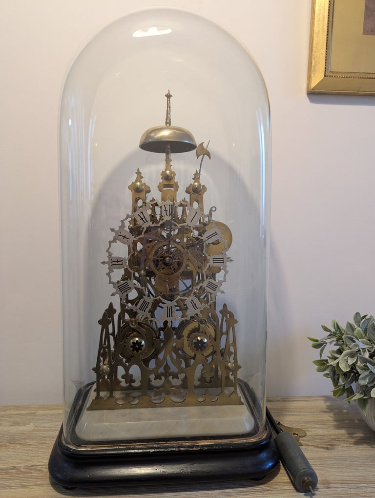 A Fine Large Victorian Twin Fusee Skeleton Clock c1870