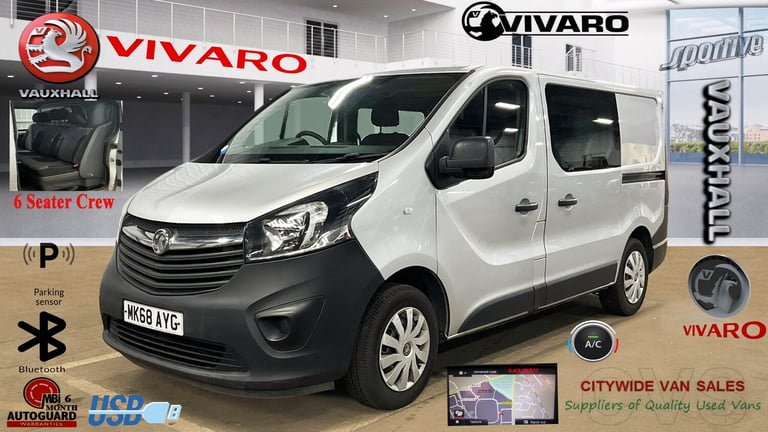 2018 Vauxhall Vivaro 2900 1.6CDTI BiTurbo 125PS H1 6 Seater DoubleCab Crew Van Diesel Manual