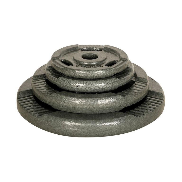 44KG Standard Weights Bundle | 37.5kg 1" Tri Grip Cast Iron Weight Plates & 5ft Bar Set (gym)