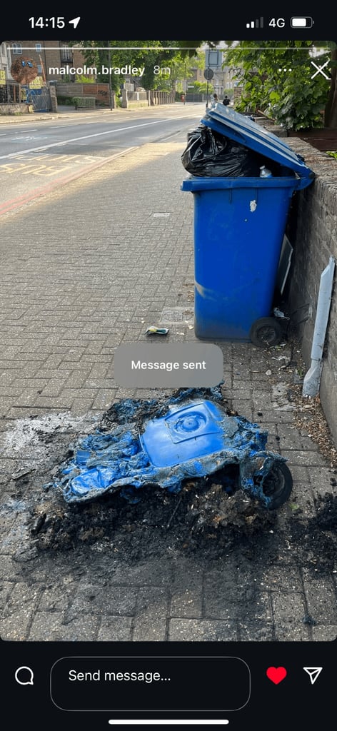 image for Melted wheelie bins art project