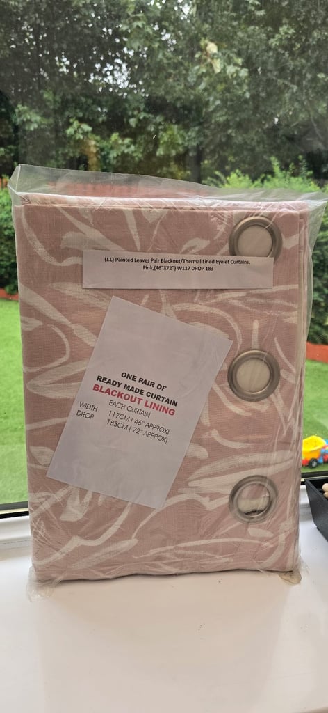 Brand new john lewis  painted  lewis  pair blackout thermal lined curtains 