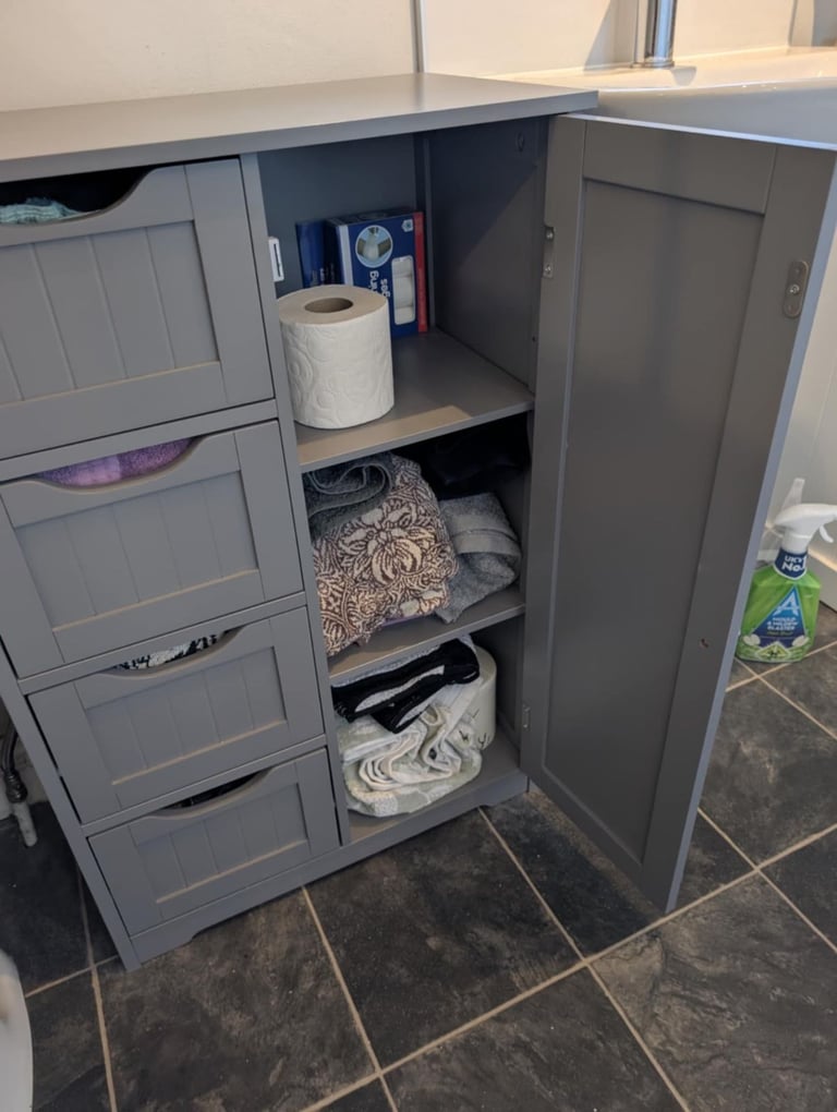 Grey Bathroom Storage/Shelving Unit