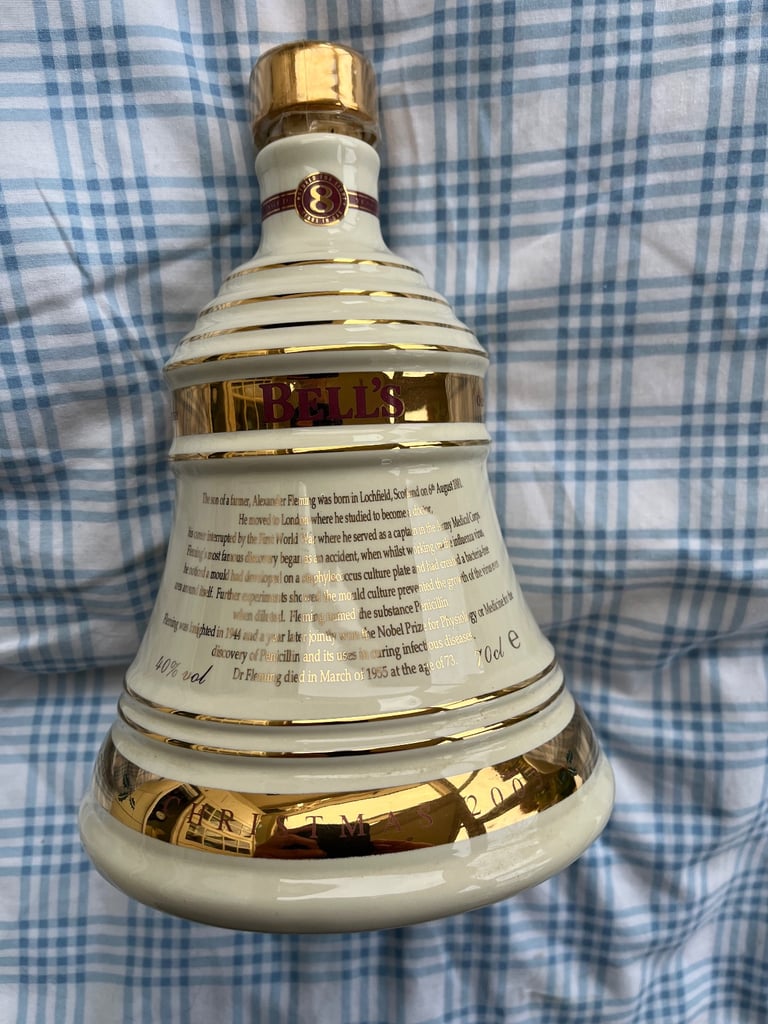 Vintage Ceramic Bells Whiskey Decanter - Empty 