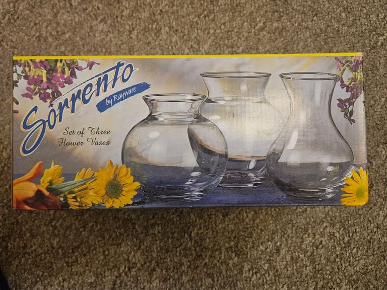 image for Set of three Sorrento glass vases by Rayware