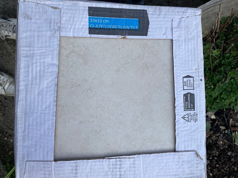 image for Nearly 12sqm of cream stone effect Matt porcelain floor tiles 