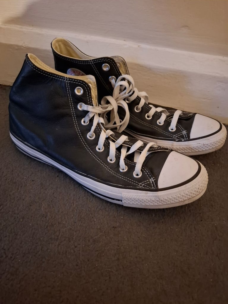 Size 11.5 Converse All Star Leather Hi Top Trainers