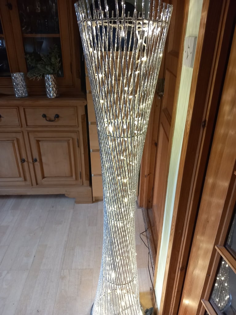 image for Sparkling Silver Spiral Floor Lamp 