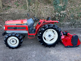 25HP YANMAR F255 4WD Compact Tractor & New 5ft Flail Mower *** NICE TRACTOR *** 25 HP ** 1922 Hours