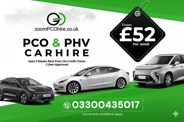 PCO Car Hire Rent to Buy 7 8 9 Seater Tesla Mercedes BMW UberXL Exec Lux Wheely Blacklane