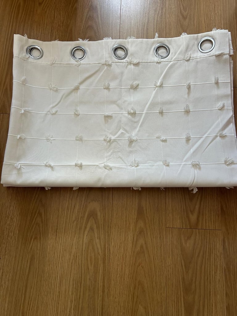 image for Luxury Cream Cotton Curtains - As New