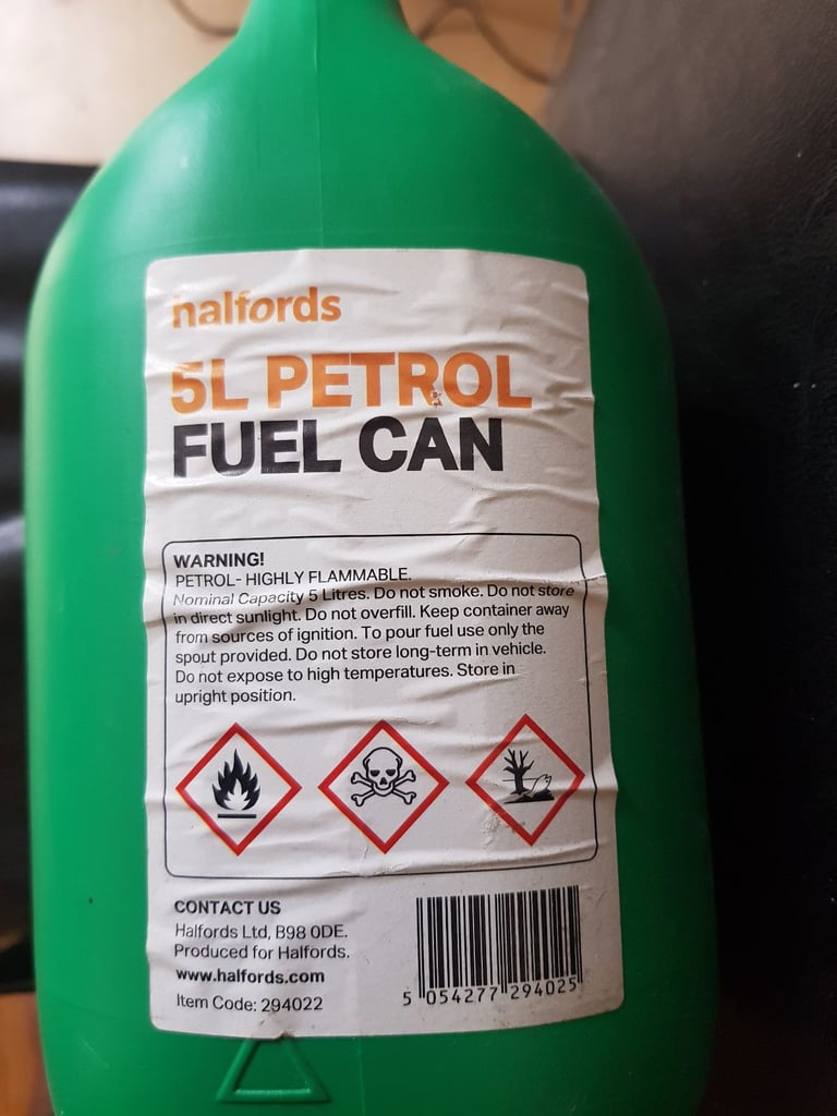 Petrol / Diesel / Fuel can carrier container. 5 litres