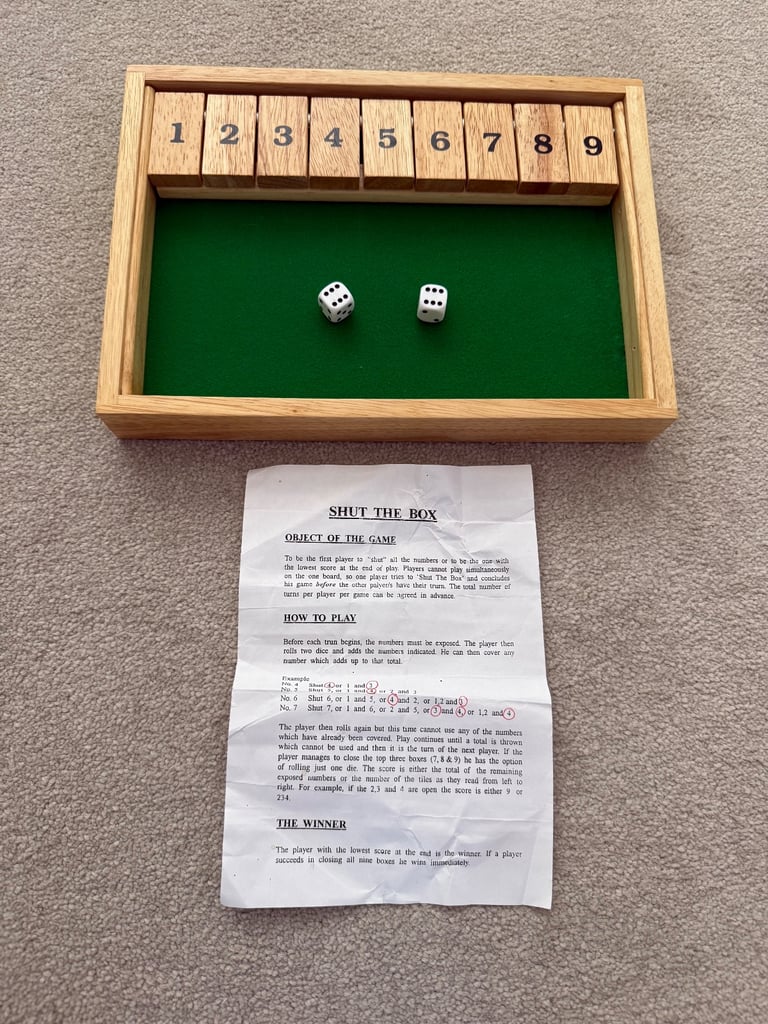 Shut the box game