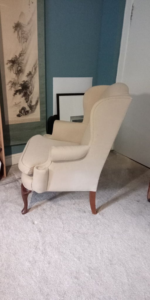 Queen Anne wingback chair