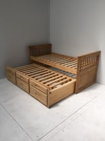 3FT Single Waxed Captains Guest Bed with 3 Storage Drawers