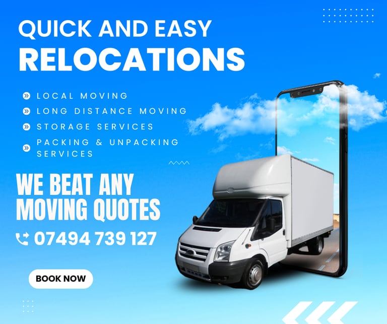 24/7 LAST MINUTE MAN & VAN TAIL LIFT LUTON HIRE HOUSE OFFICE FLAT BIKE MOVE RUBBISH REMOVAL DELIVERY
