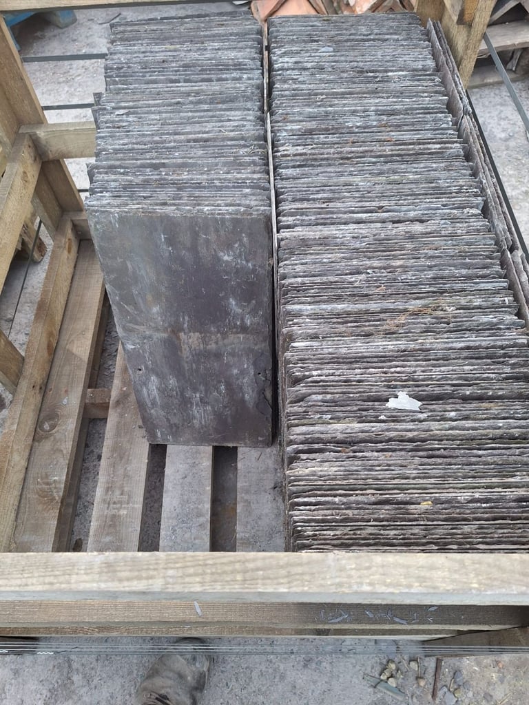 Bangor Blue Slates granite step scill roof ridge floor tiles chimney pot's 