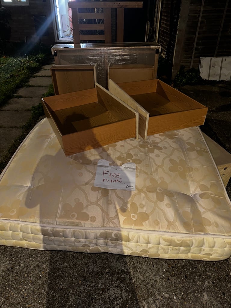 Free double bed with mattress and headboard 