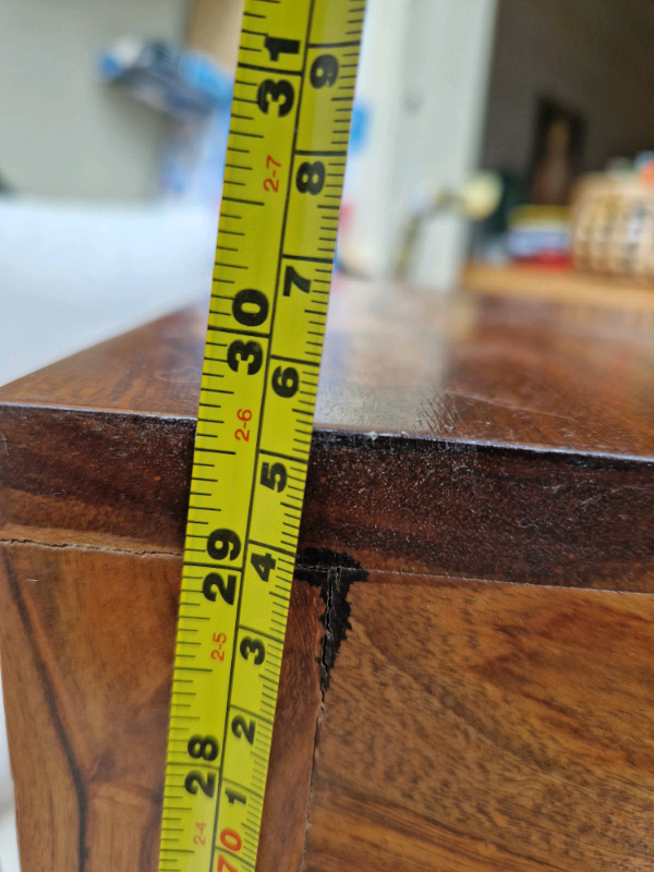 Solid wood side table with drawer. 12 inch sqr 29.5inch tall
