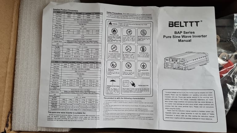 NEW BELTTT 3000W 12/24V PURE SINE WAVE INVERTER with USB Ports and AC Outlet Use RV Truck Car Home