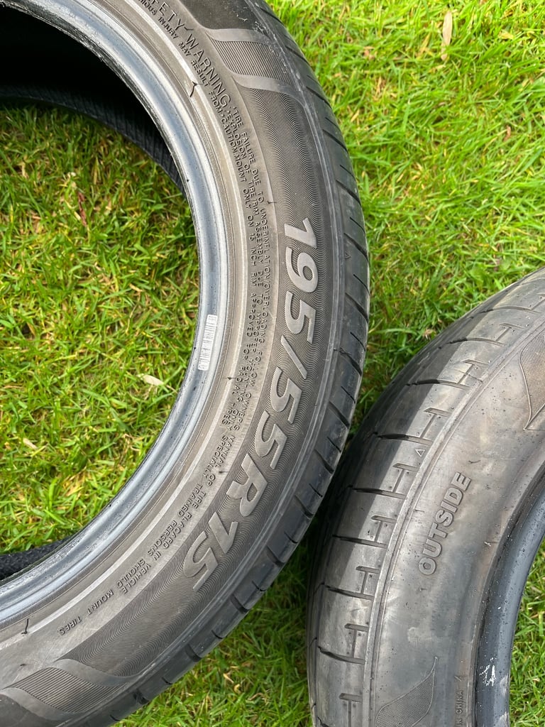 2x 195/55R15 Davanti/Massimo Tyres with good tread left