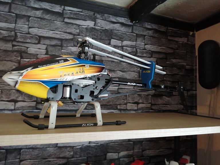 rc heli align trex 450pro also what4 foamy plane spectrum dx7se controller all ready to go 