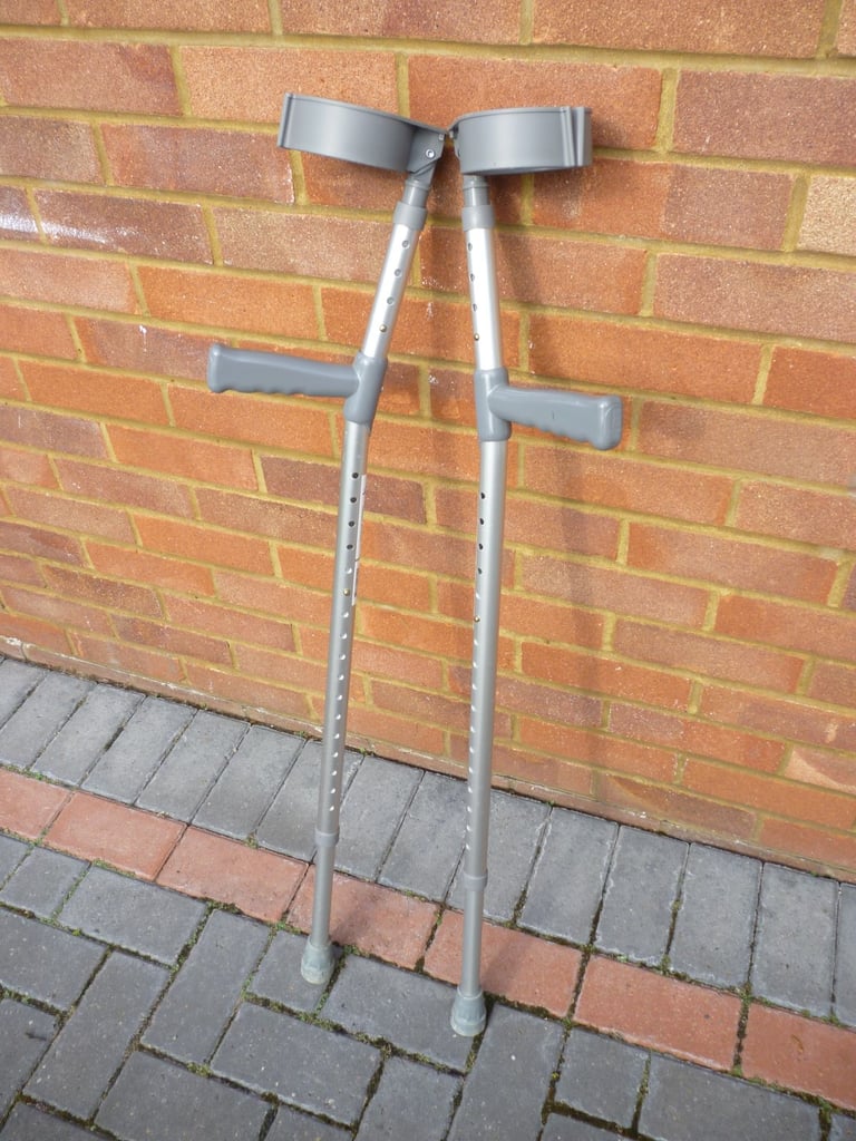Mobility pair of fully adjustable crutches,walking frame on wheels & fully adjustable walking stick.