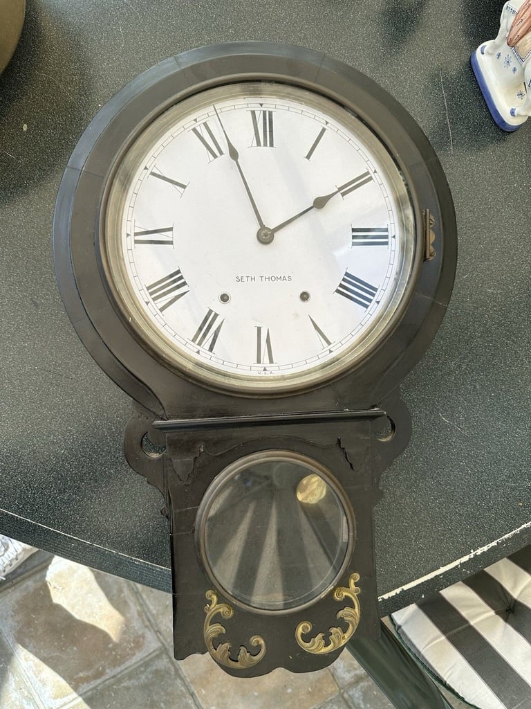 image for Indian Schoolroom Seth Thomas Wall Clock