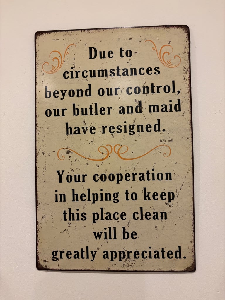 image for Humorous Wall Sign - Metal Sign Maid & Butler 