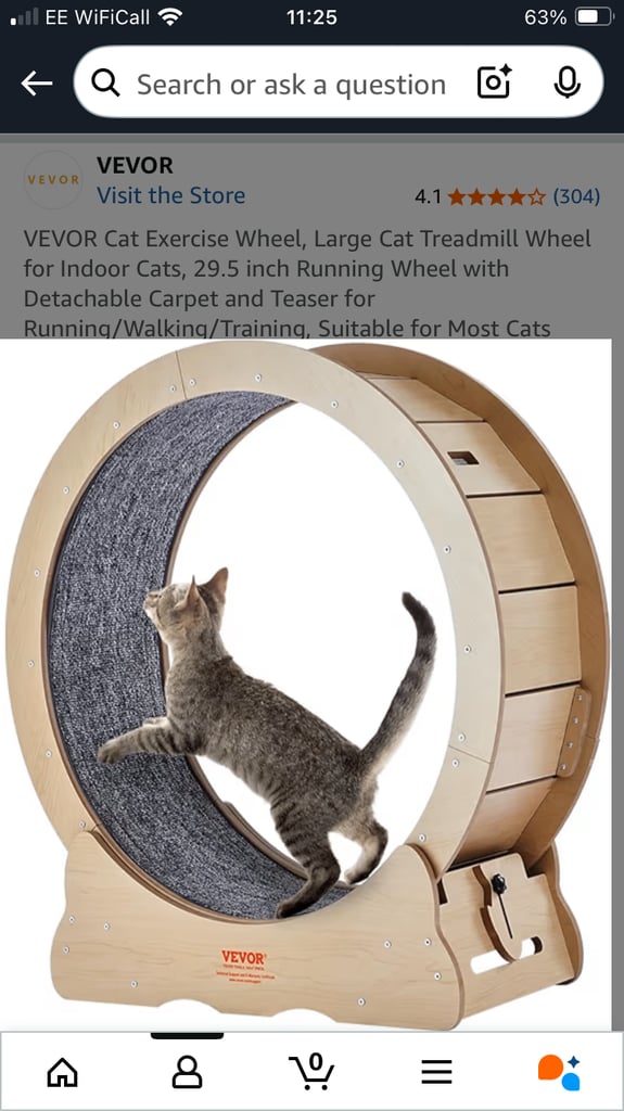 Cat running wheel large 30” 75cm