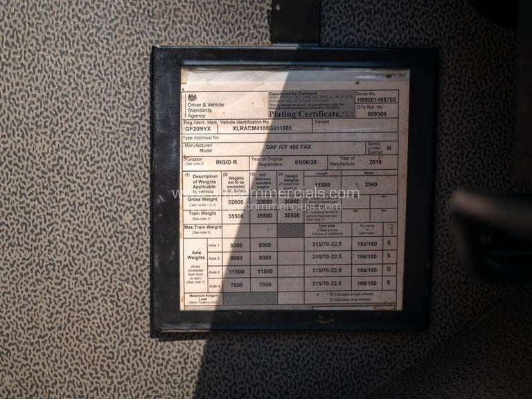 2020 (20) DAF CF 450 8X2 32T CHEESWEDGE